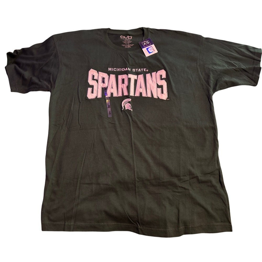 NEW OVB Michigan State Spartans NCAA Green White Graphic T-Shirt Men's XL